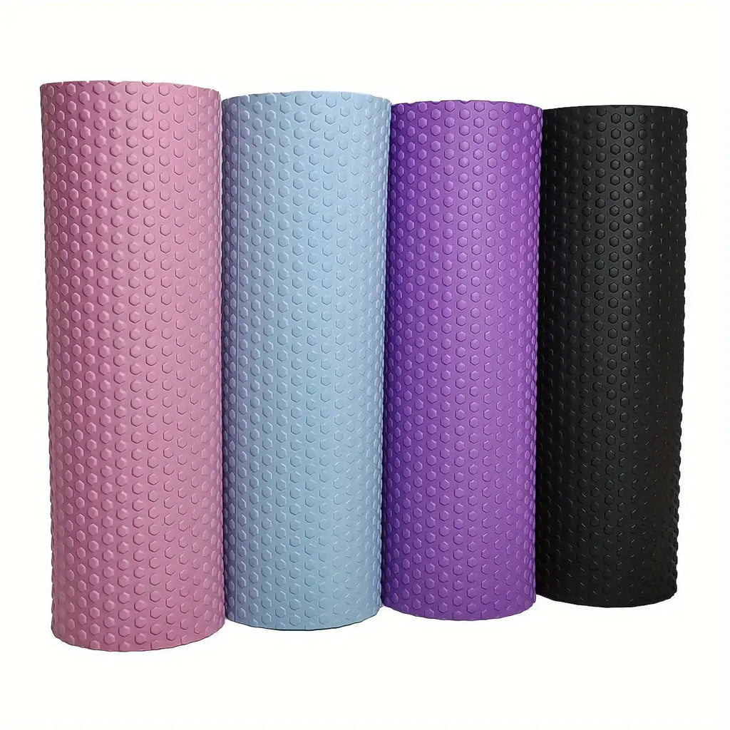 1pc Premium EVA Foam Roller - Textured Surface for Enhanced Flexibility, Muscle Relaxation | Ideal for Yoga, Pilates & Fitness | Available in Purple, Blue, Black, Workout Accessories Nova Trendz