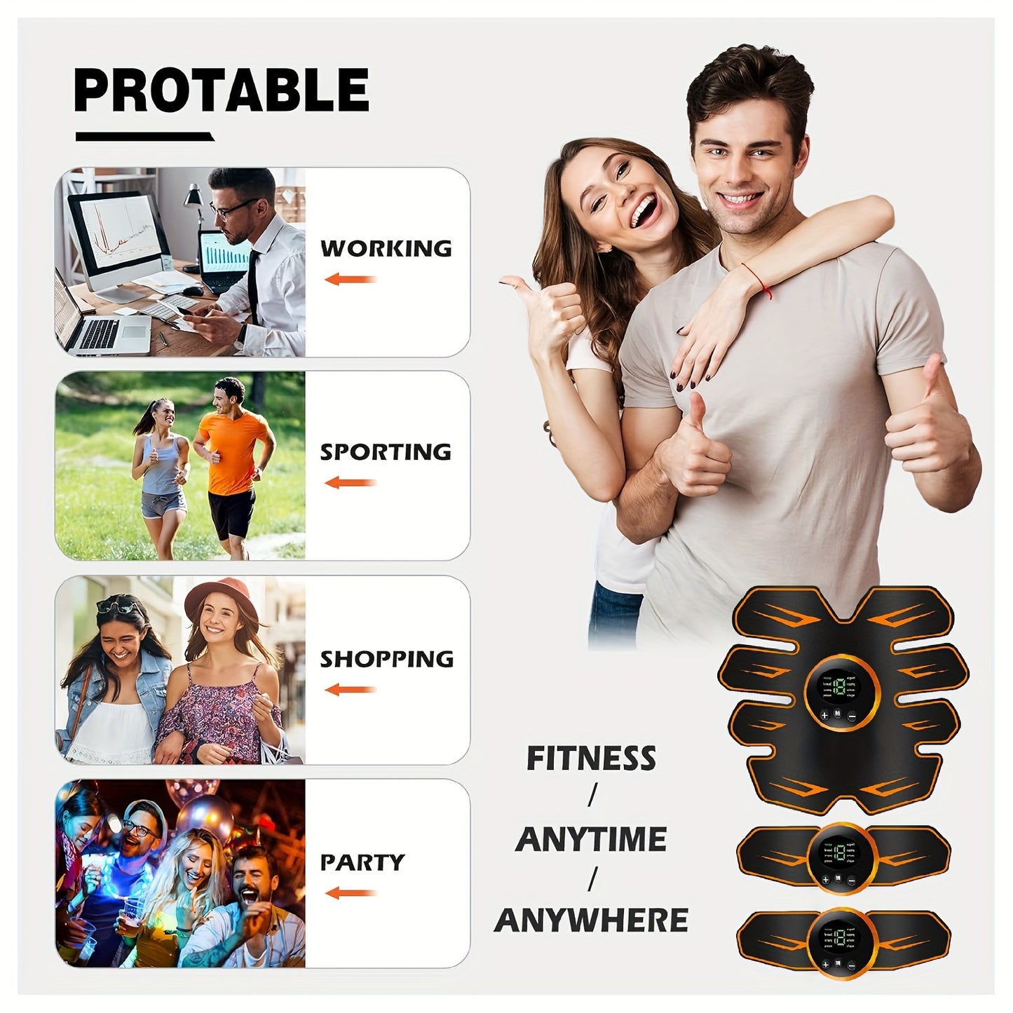 Fitness Equipment, Abs Workout Equipment, Perfect Work from Home Fitness, Smart Fitness Ab Workout - Abs  Trainer Abdominal - Men and Women Ab Belt Trainer